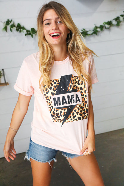 Peach Mama Animal Print Graphic Tee