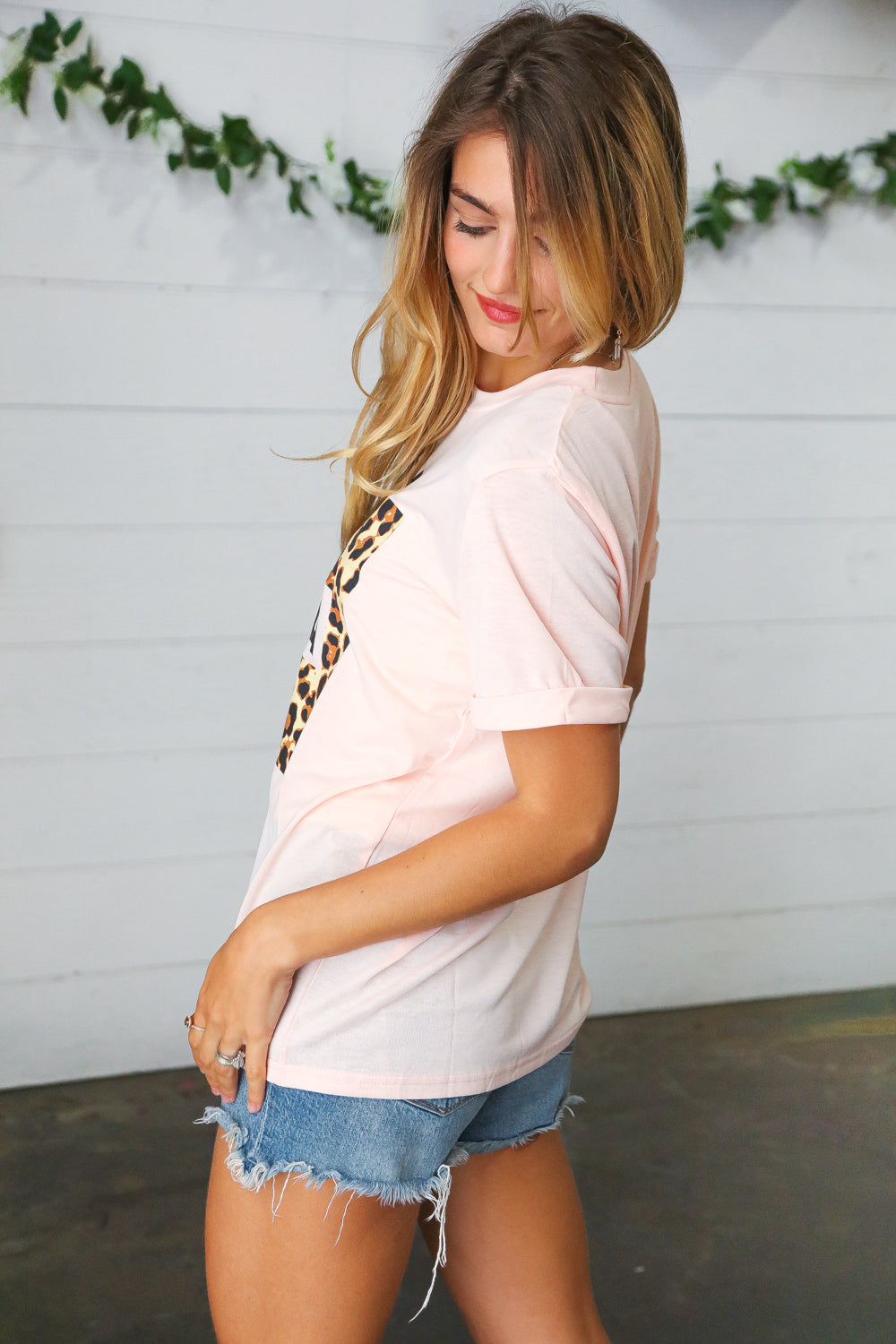 Peach Mama Animal Print Graphic Tee