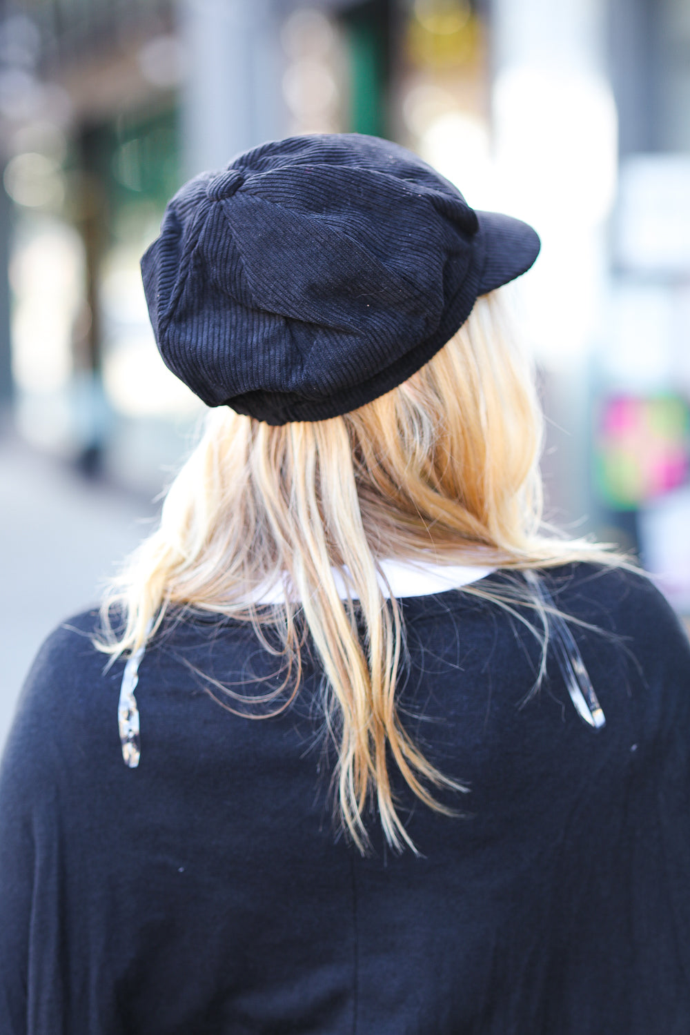 Black Paperboy Corduroy Cap