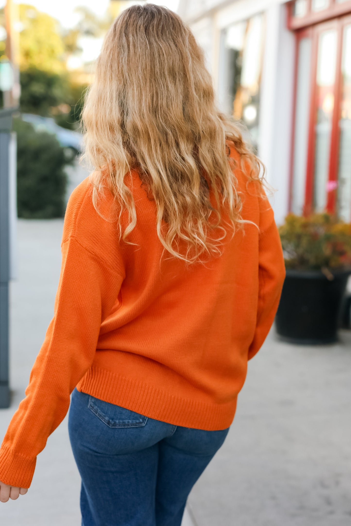 Game Day Orange "Tennessee" Embroidery Pop Up Sweater