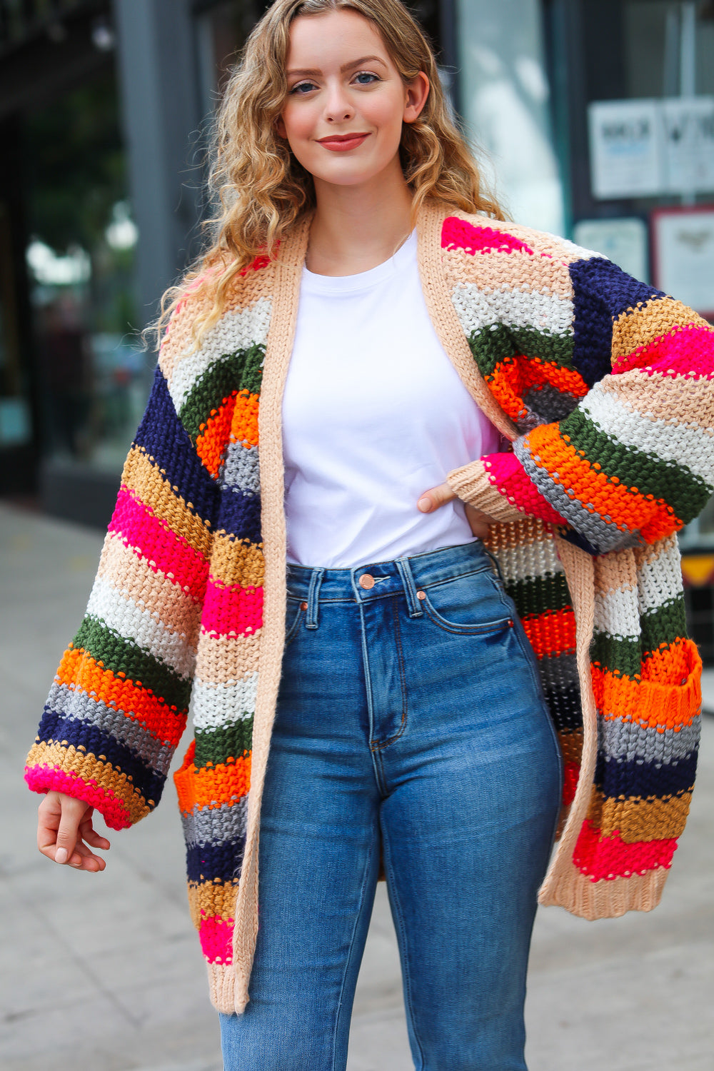 Take All of Me Multicolor Hand Crochet Chunky Oversized Cardigan