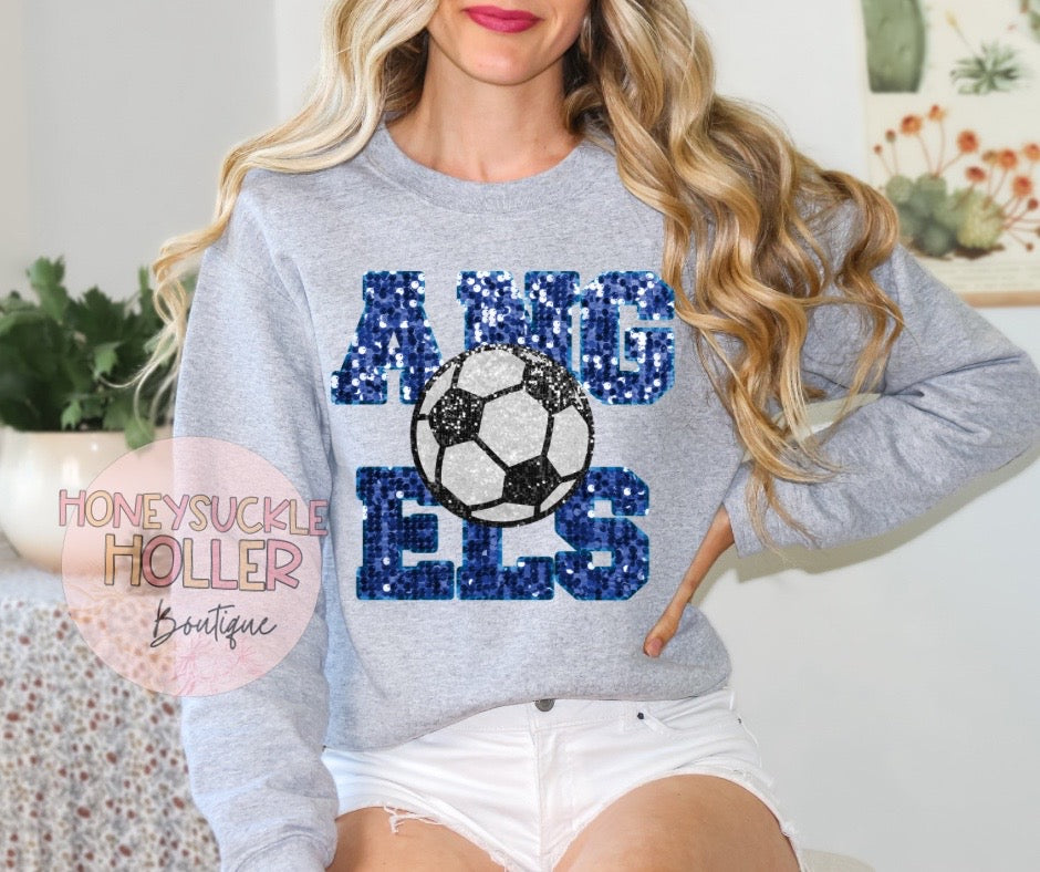 Faux Glitter Angels Soccer