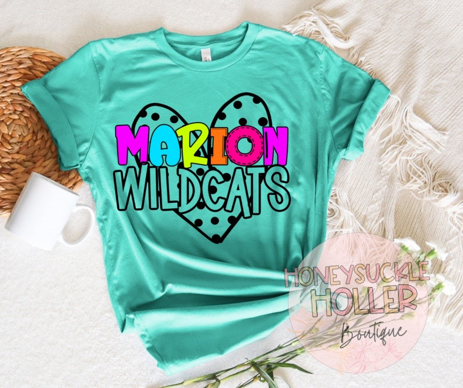 Neon Spotted Heart Wildcats