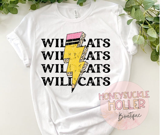 Black Wildcats Pencil Bolt