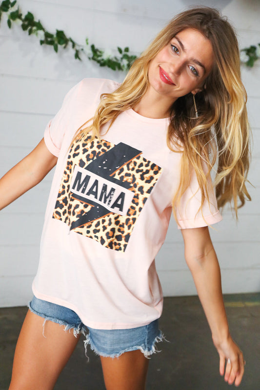 Peach Mama Animal Print Graphic Tee