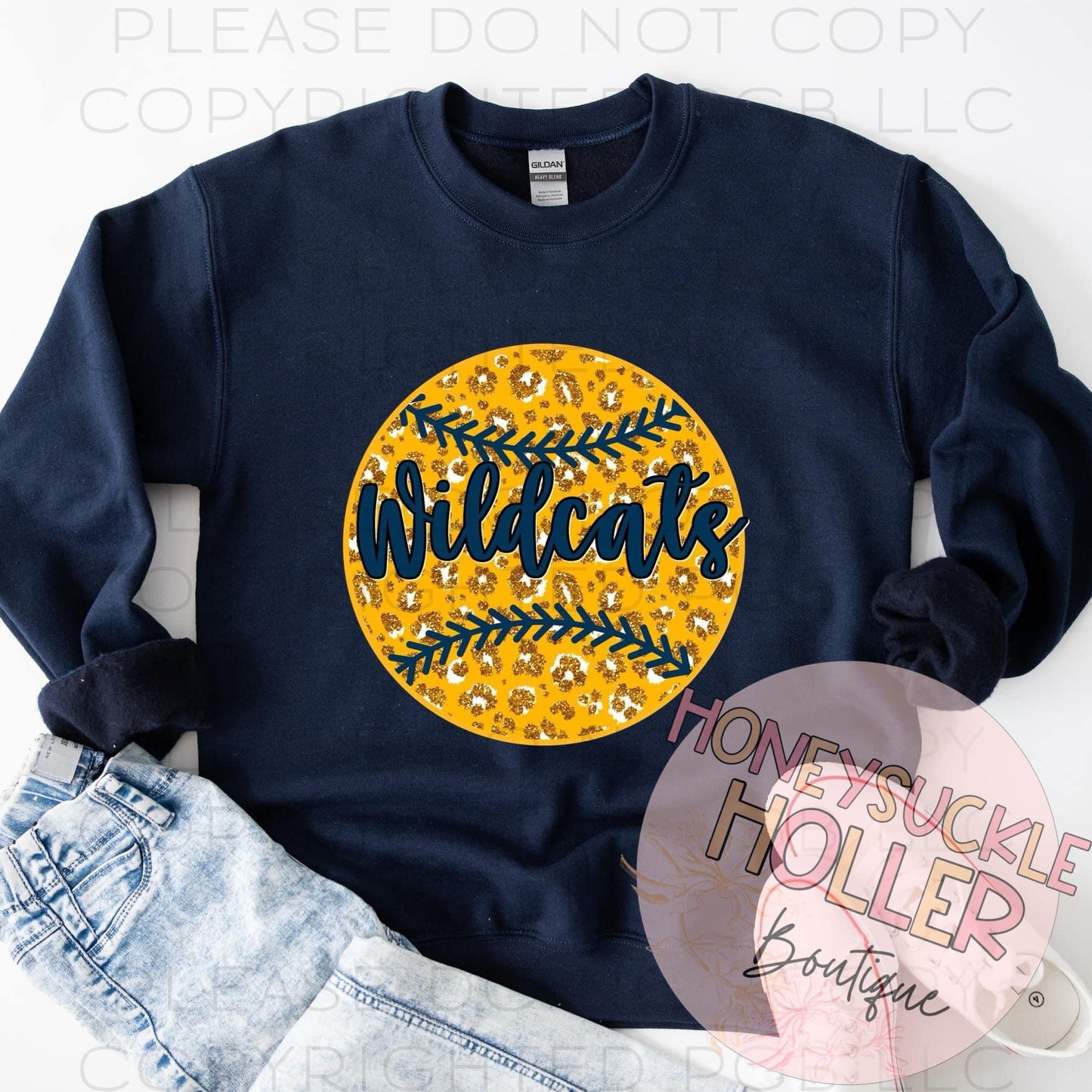 Glitter Leopard Wildcats Baseball