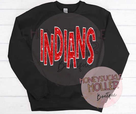 Faux Sparkle Red Indians