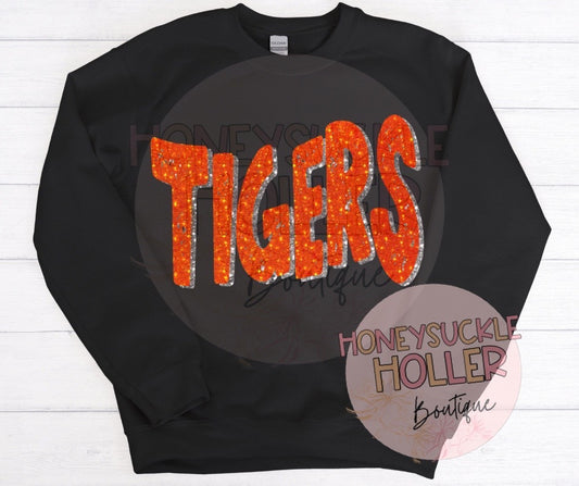 Faux Twinkle Orange Tigers