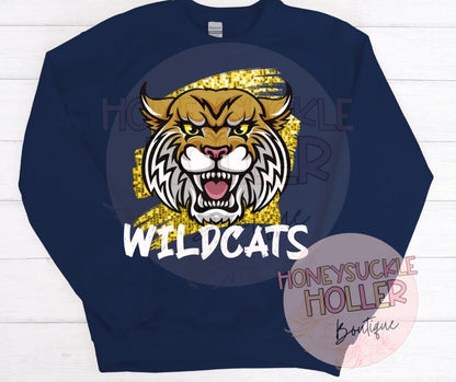 Faux Glitter Sequins Swish Wildcats