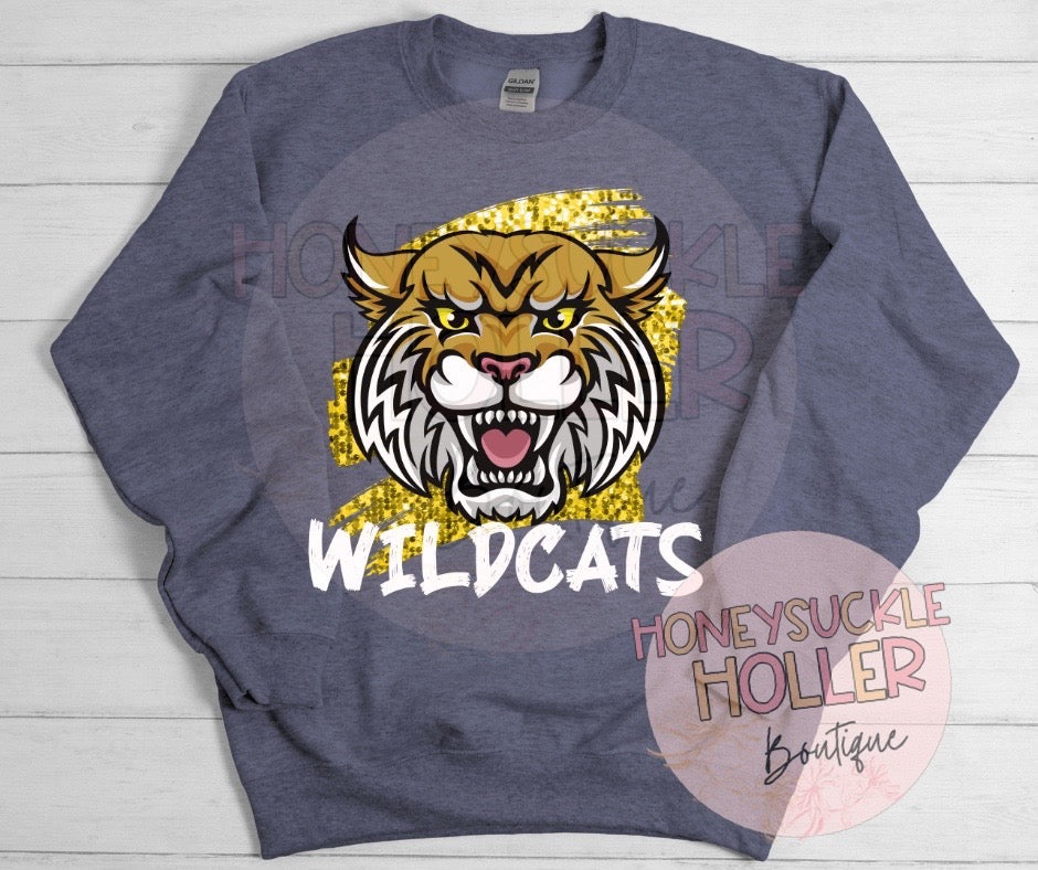 Faux Glitter Sequins Swish Wildcats