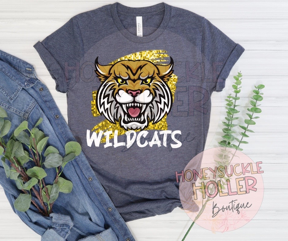 Faux Glitter Sequins Swish Wildcats