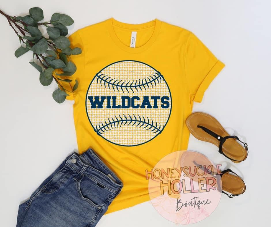 Faux Diamond Navy Wildcats Baseball