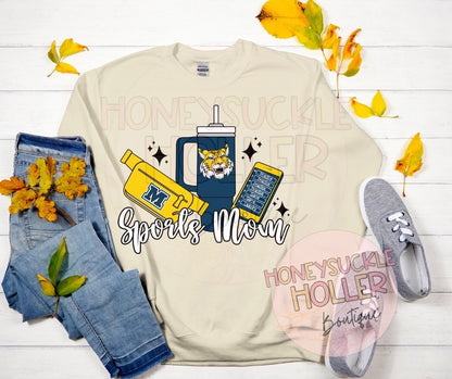 Navy and Yellow Gold Wildcats Boujee Sports Mom