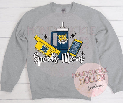 Navy and Yellow Gold Wildcats Boujee Sports Mom