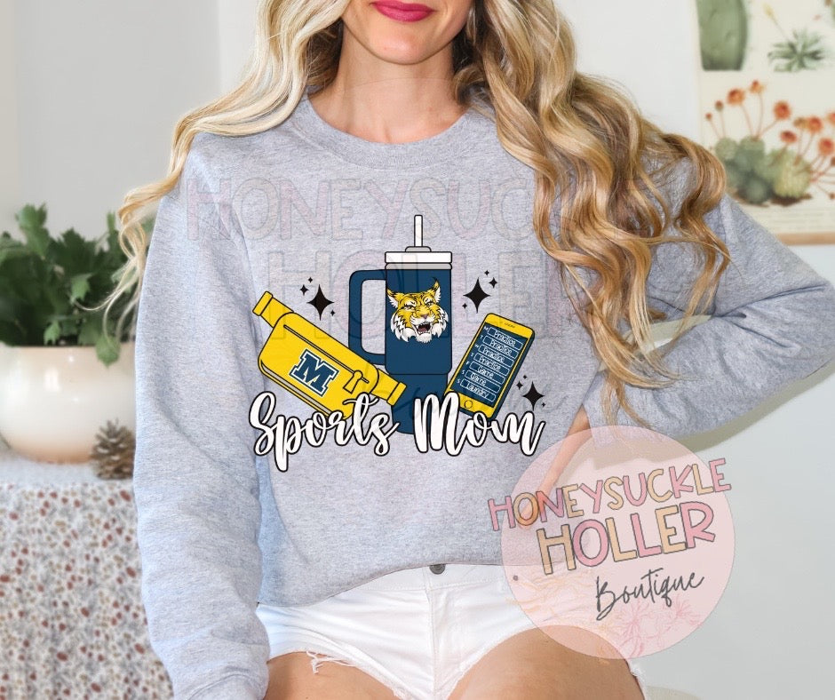 Navy and Yellow Gold Wildcats Boujee Sports Mom