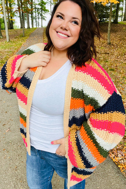 Take All of Me Multicolor Hand Crochet Chunky Oversized Cardigan