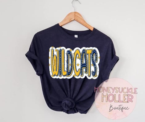 Wildcats Doodle Letters Star Background