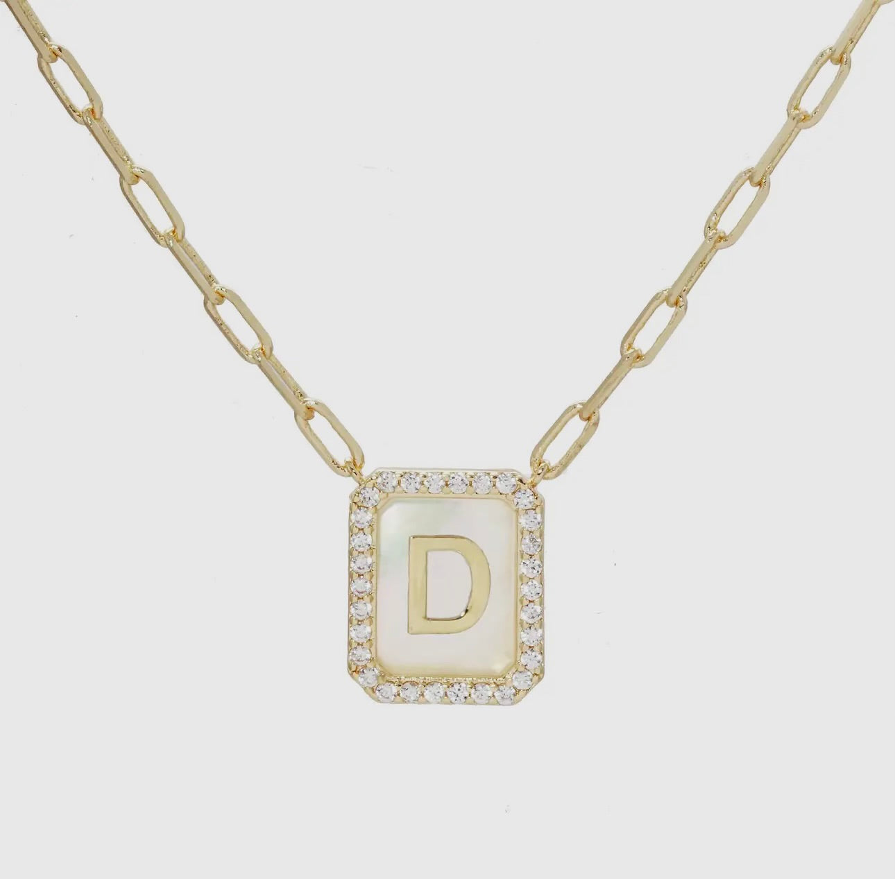 Gold Dipped Opal Initial Necklace