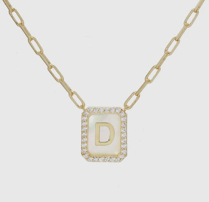 Gold Dipped Opal Initial Necklace