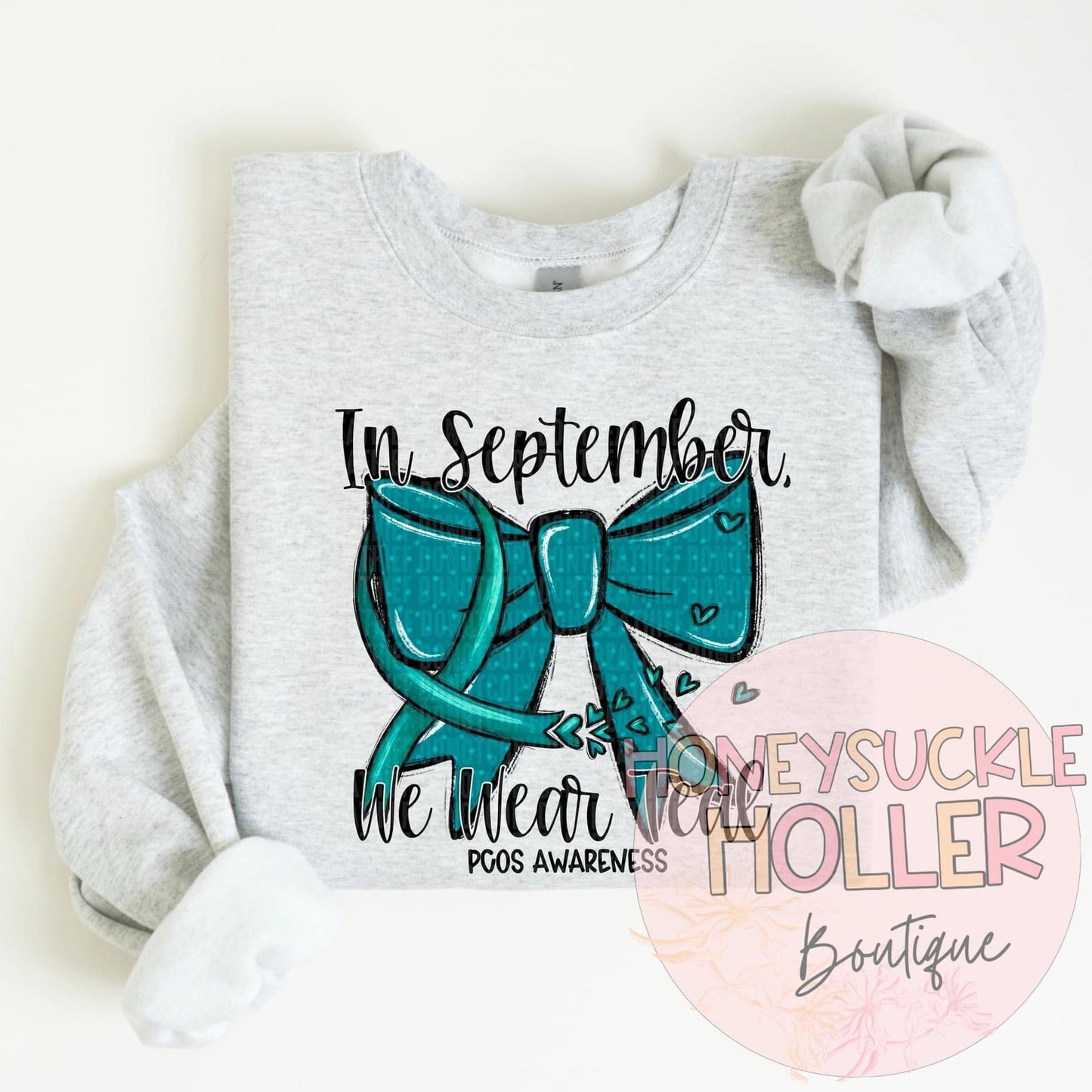 In September We wear Teal PCOS awareness ribbon