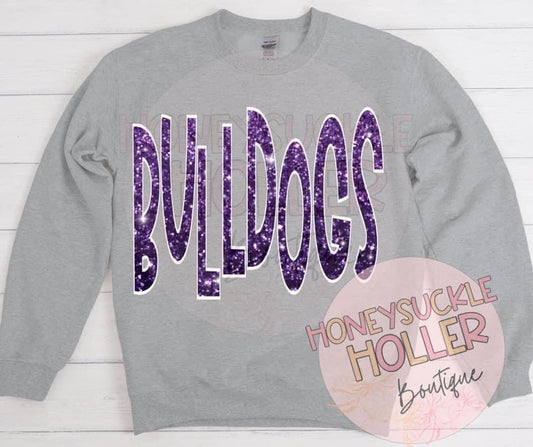 Faux Glitter Bulldogs