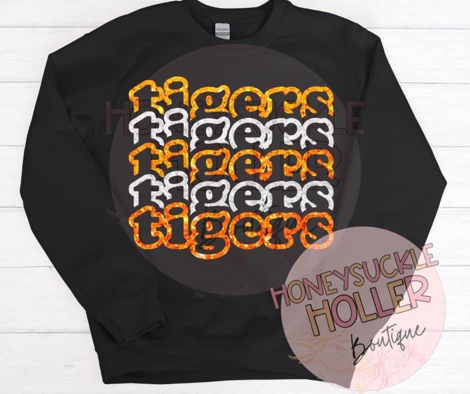 Faux Glitter Stakes Tigers