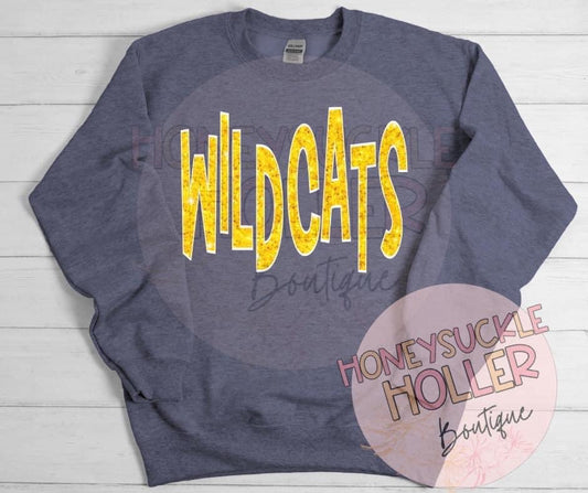 Faux glitter sparkle Wildcat