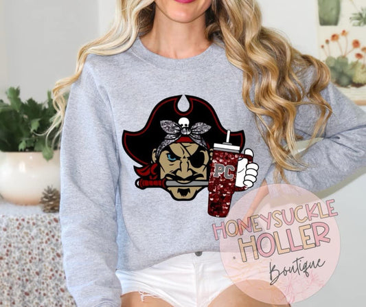 PC Pirates Faux Glitter Cup