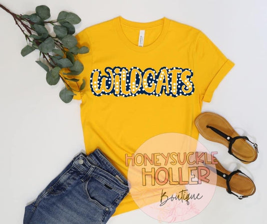 Wildcats Dots Bubble Letters