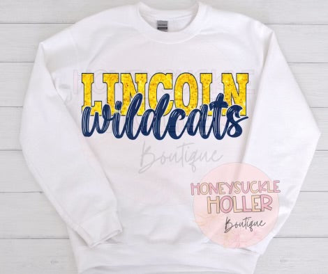 Faux Glitter Lincoln Wildcats