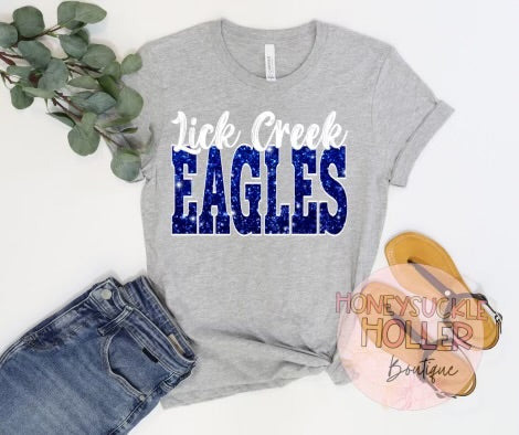 Faux Glitter Lick Creek Eagles