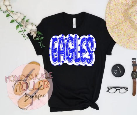 Eagles Doodle Letters Star Background