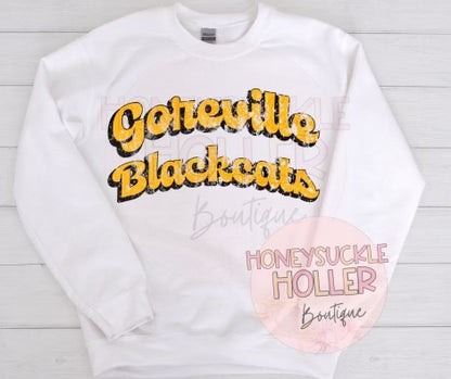 Distressed Goreville Blackcats