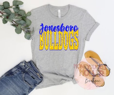 Faux Glitter Jonesboro Bulldogs