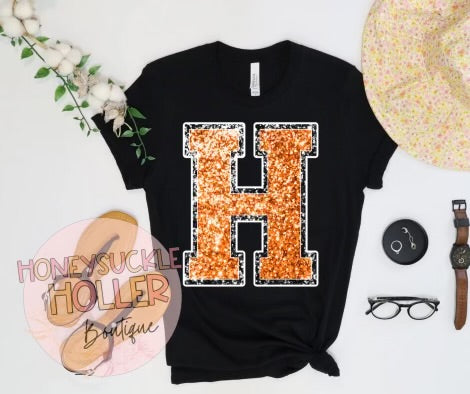 Faux Glitter Orange H Herrin