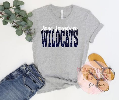 Faux Glitter Anna Jonesboro Wildcats