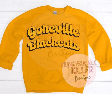 Distressed Goreville Blackcats