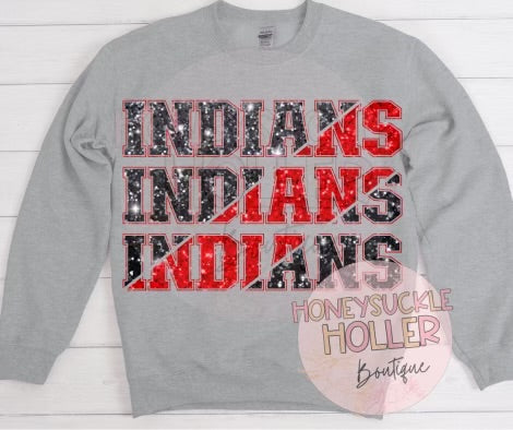 Faux Glitter Stacked Sliced Indians